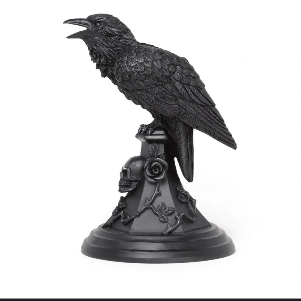 1 LEFT!!! Alchemy Gothic Black Raven Candle Stick Stand Black NWT - Picture 3 of 5